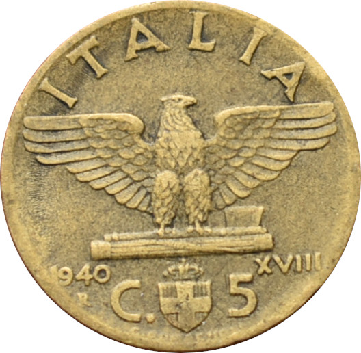 Taliansko 5 Centesimi 1940