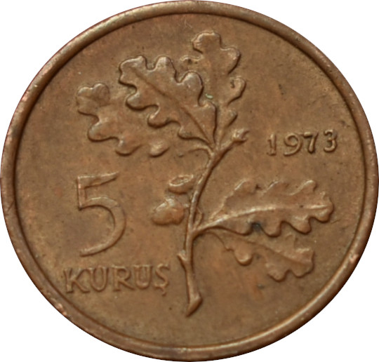 Turecko 5 Kurus 1973
