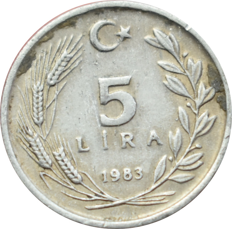 Turecko 5 Lira 1983