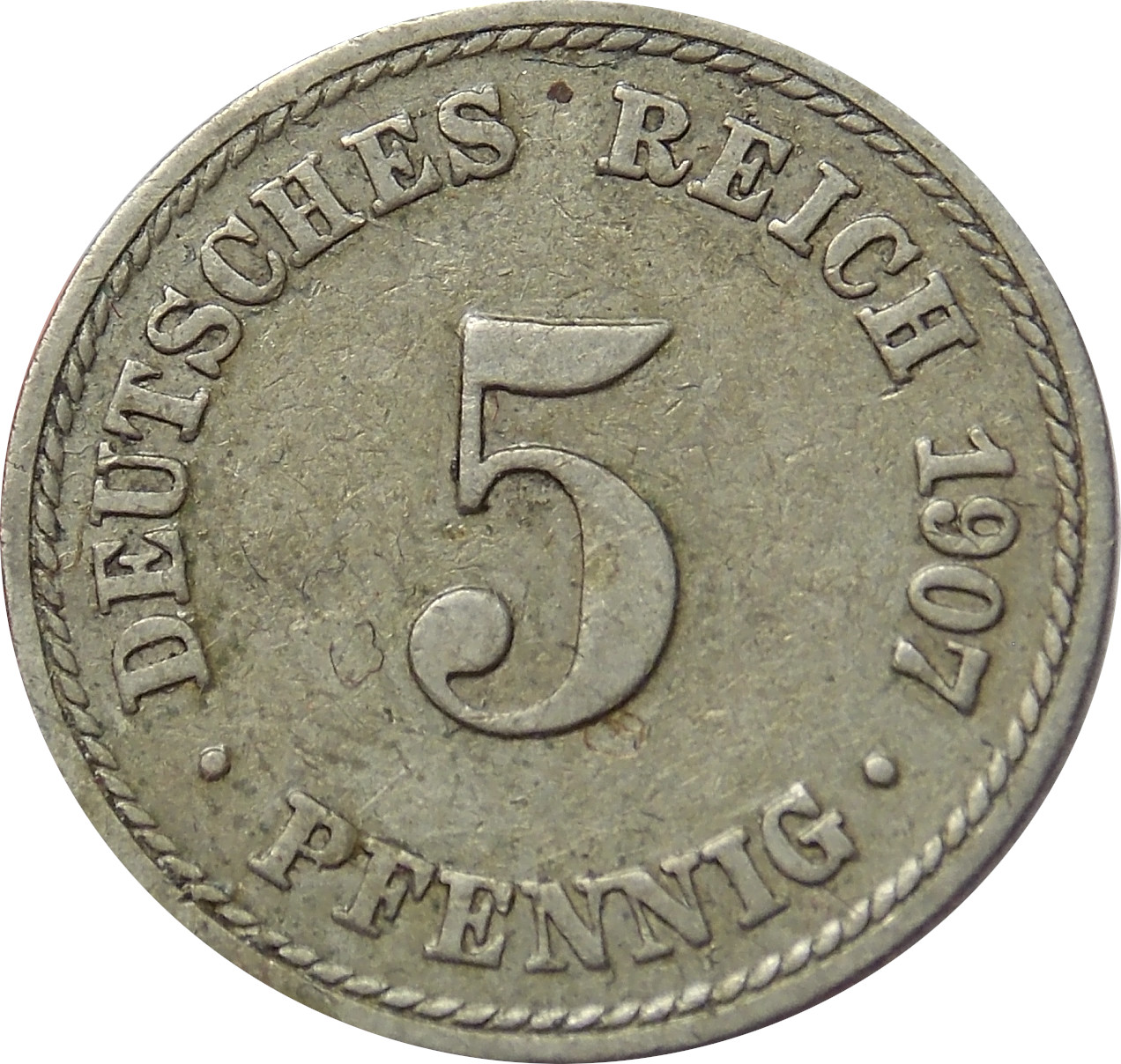 Nemecko - Nemecká ríša 5 Pfennig 1907 A