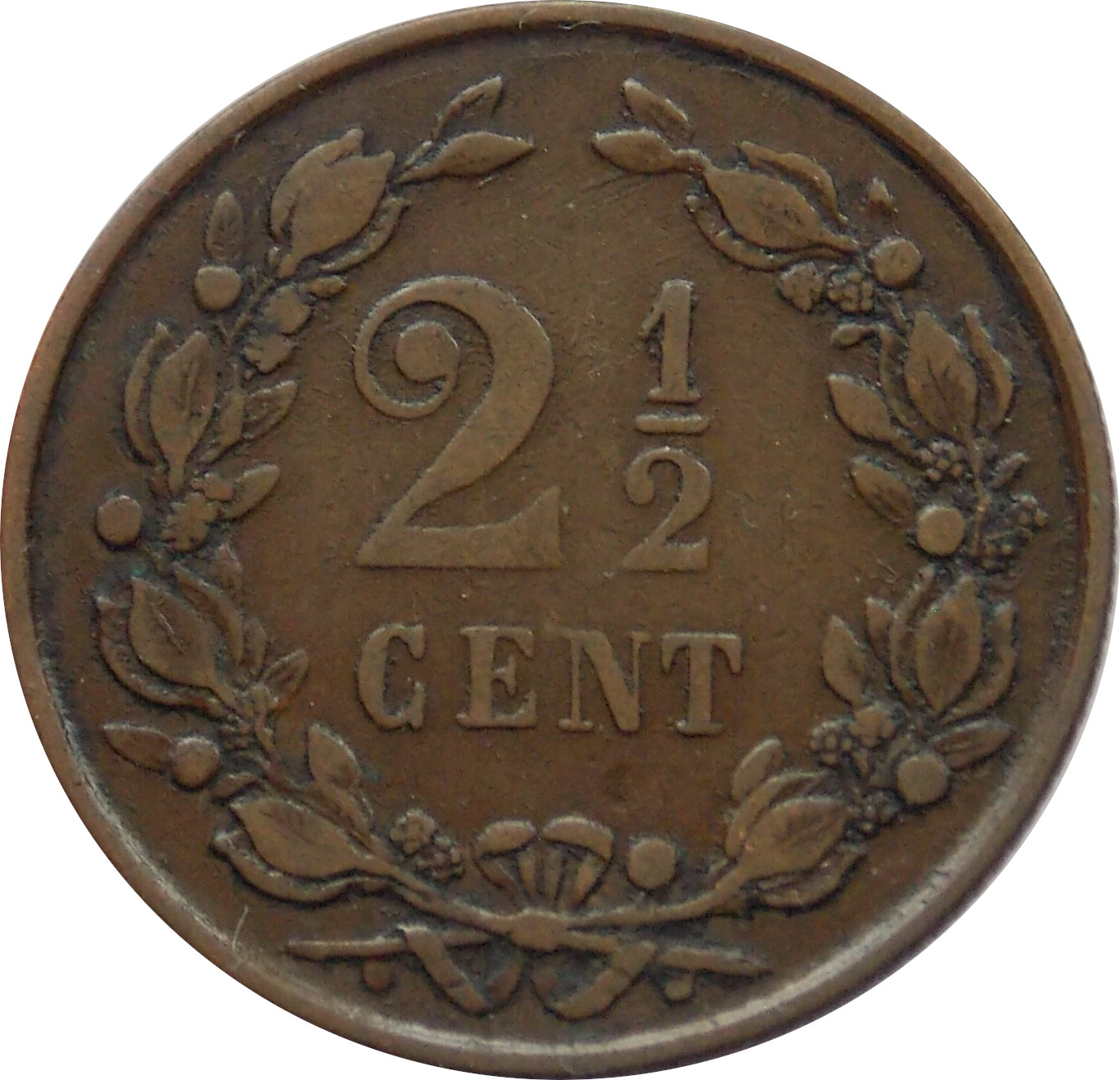 Holandsko 2 1/2 Cents 1881