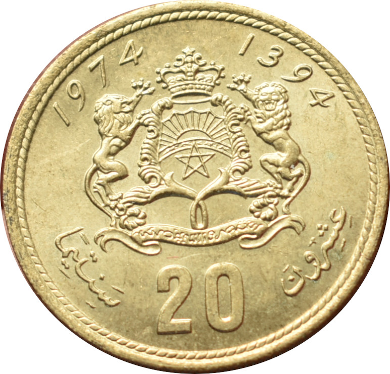 Maroko 20 Santimat 1974