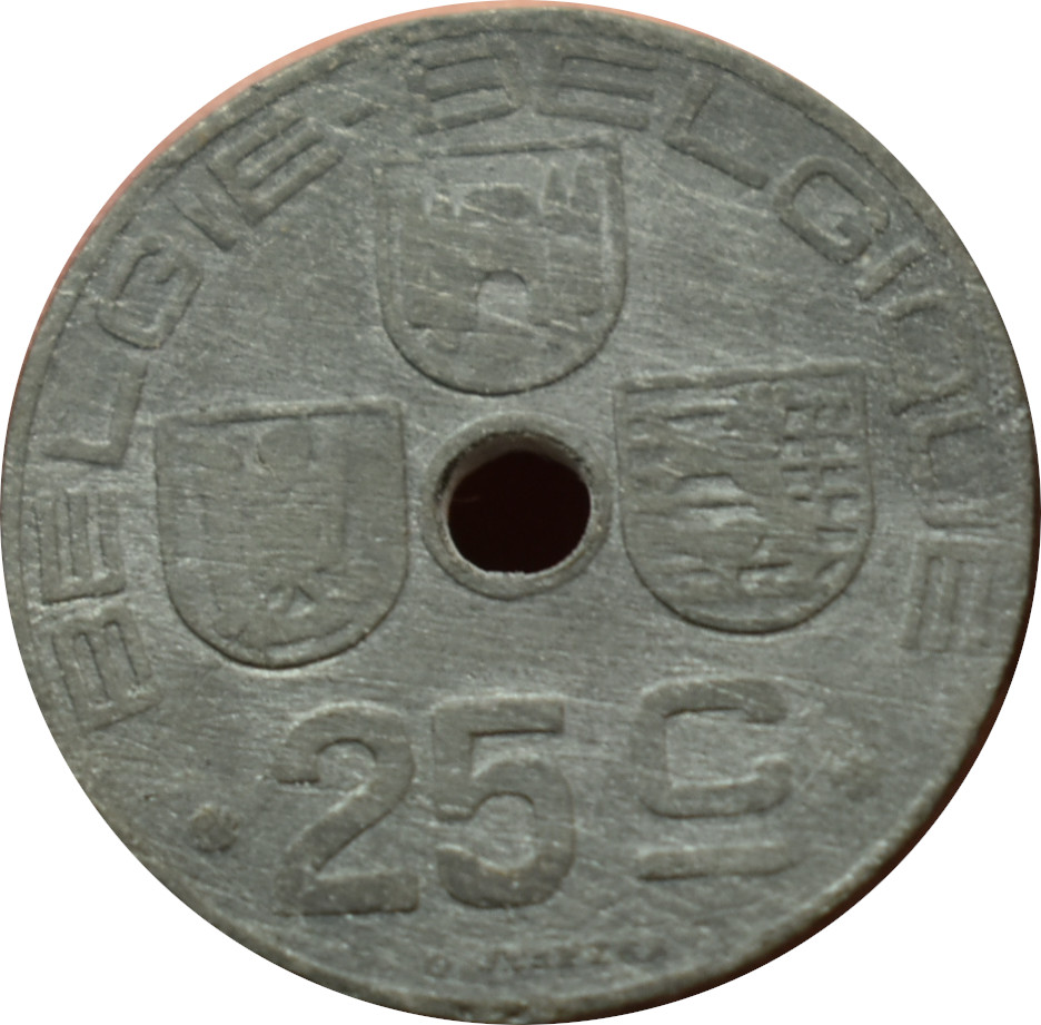 Belgicko 25 Centimes 1944