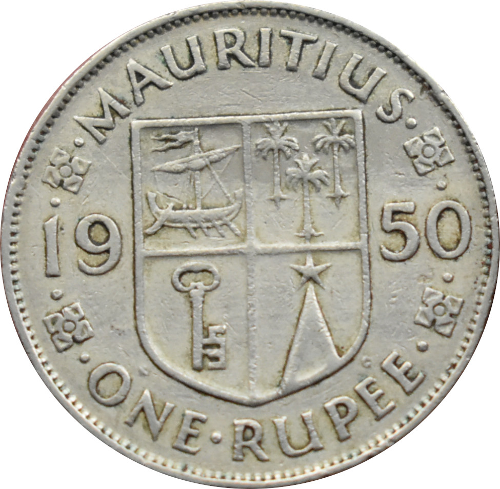Maurícius 1 Rupee 1950