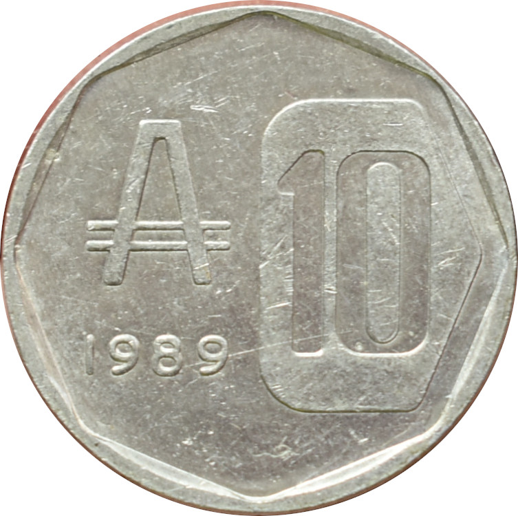 Argentína 10 Australes 1989