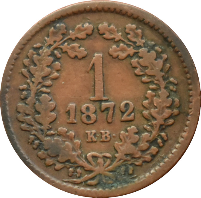 F.J. 1 Krajcár 1872 K.B.