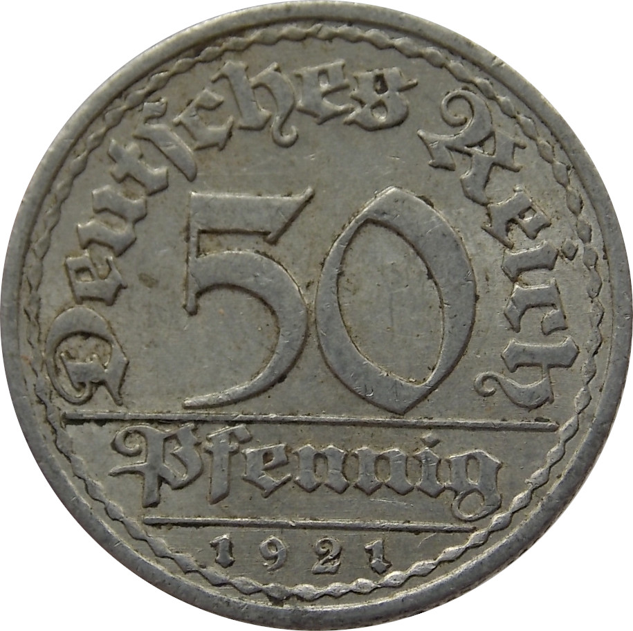 Nemecko - Weimarská republika 50 Pfennig 1921 A
