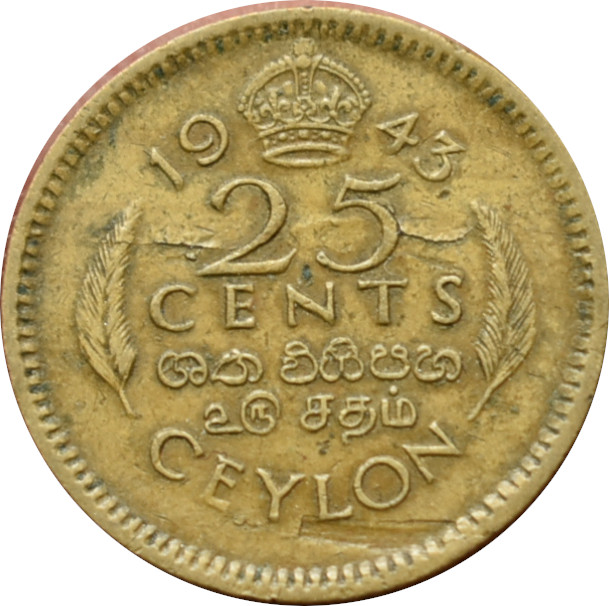Cejlon 25 Cents 1943