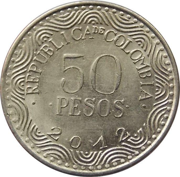 Kolumbia 50 Pesos 2012