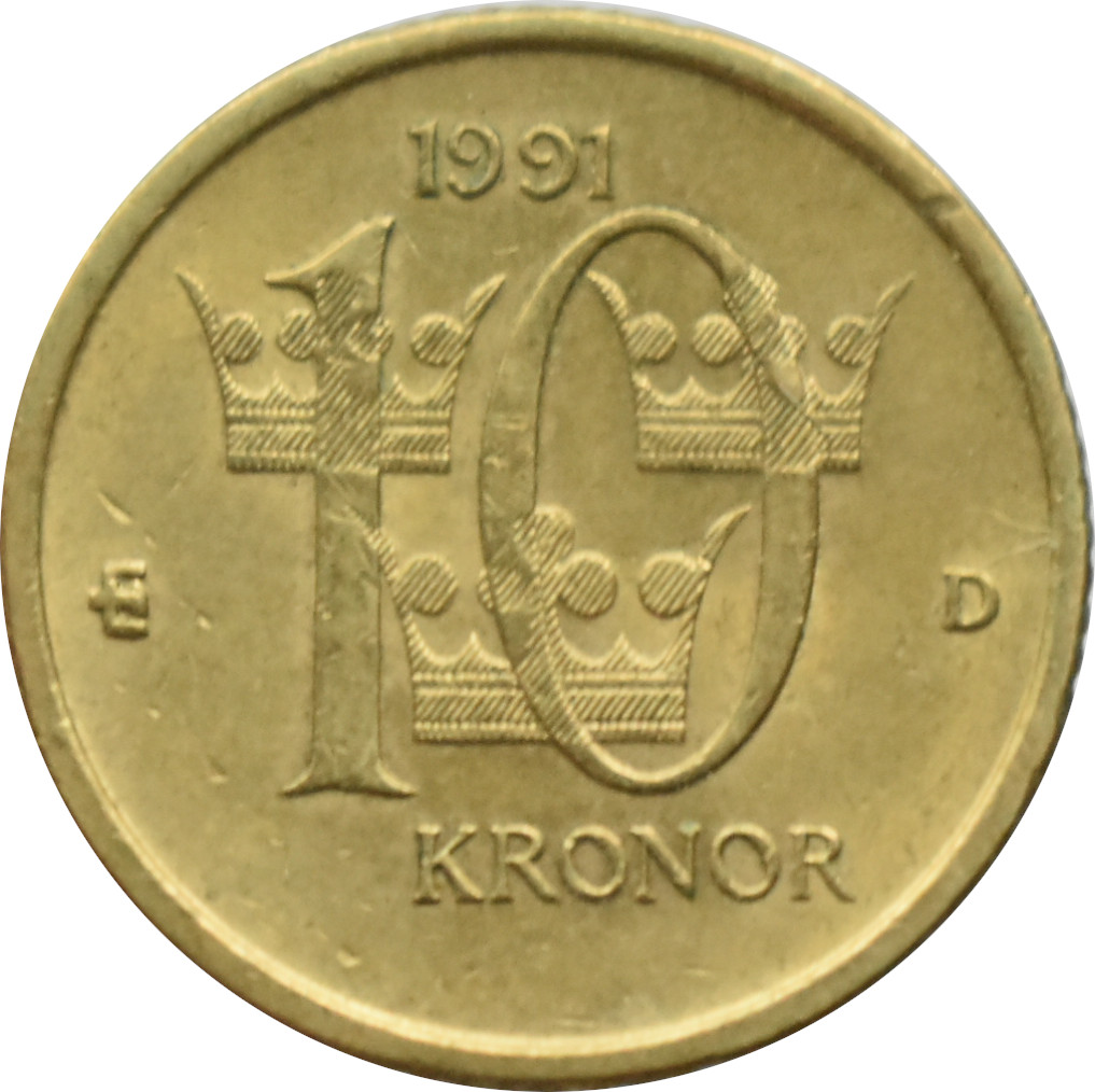 Švédsko 10 Kronor 1991