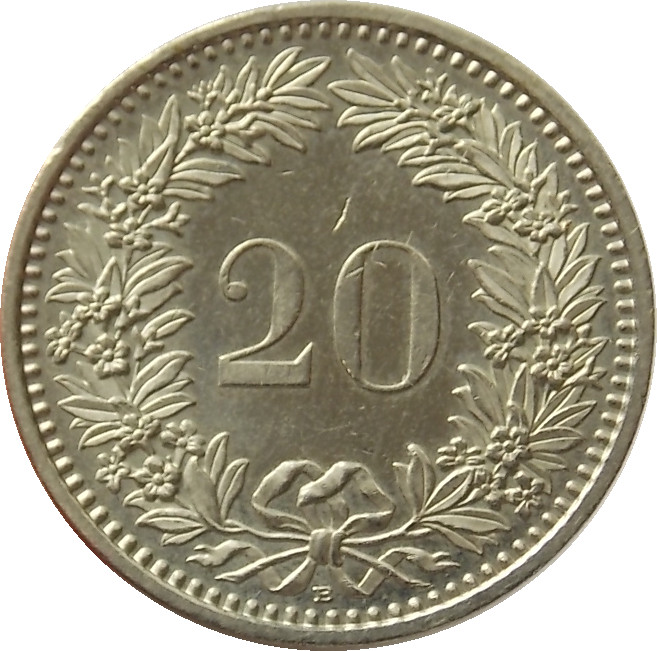 Švajčiarsko 20 Rappen 1991