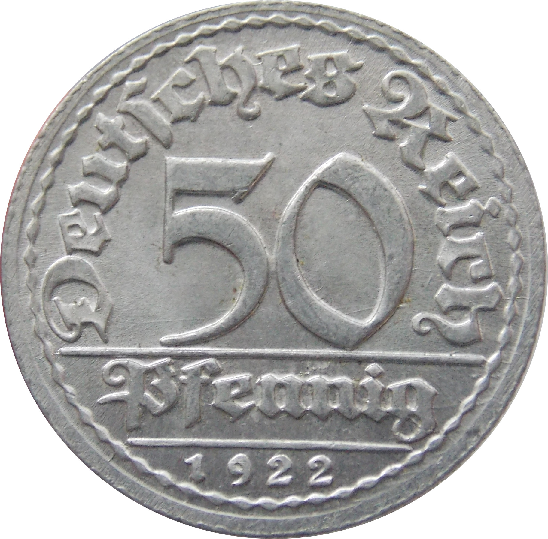 Nemecko - Weimarská republika 50 Pfennig 1922 D