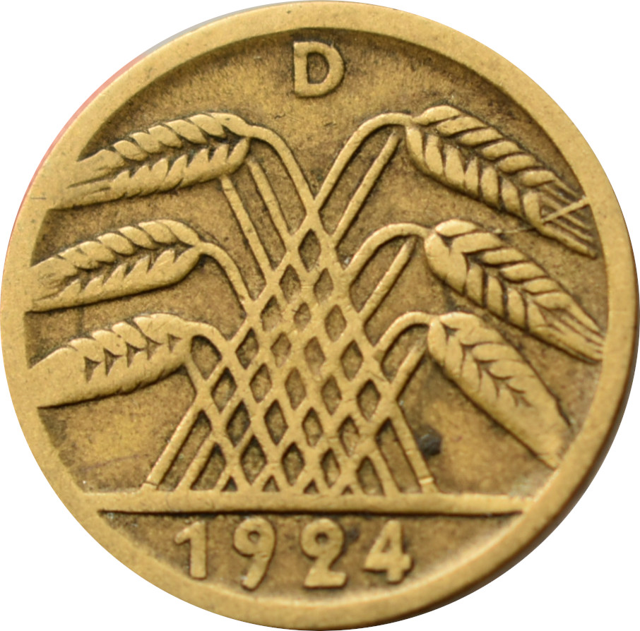 Nemecko - Weimarská republika 5 Rentenpfennig 1924 D