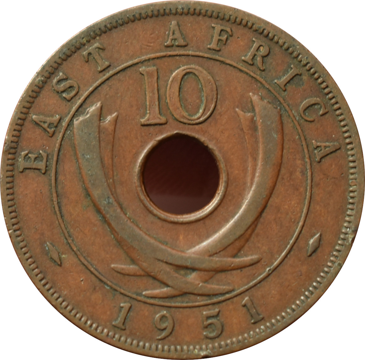 Britská Východná Afrika 10 Cents 1951