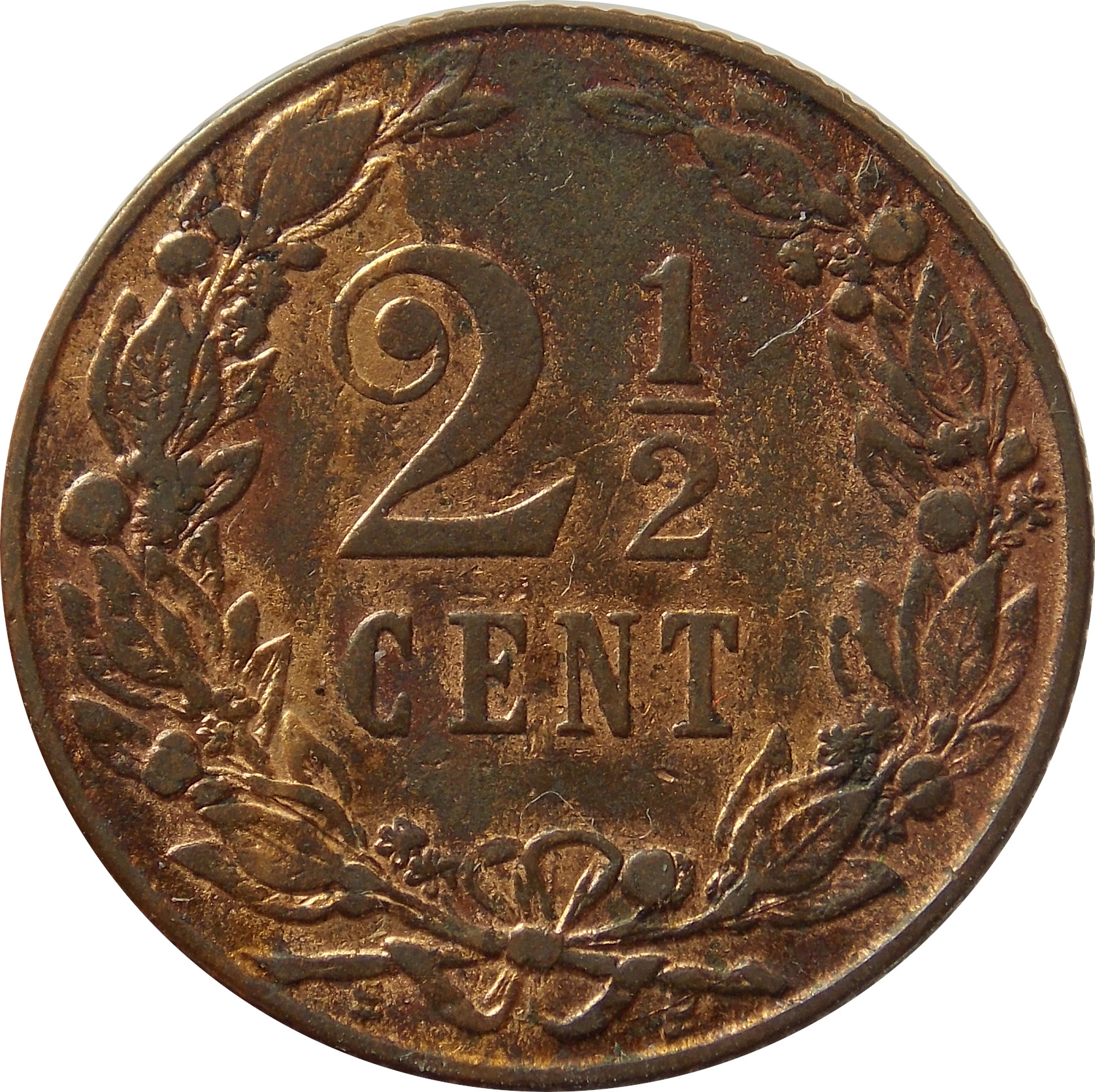 Holandsko 2 1/2 Cents 1904