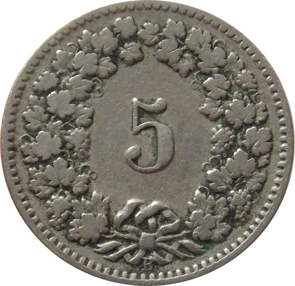 Švajčiarsko 5 Rappen 1909