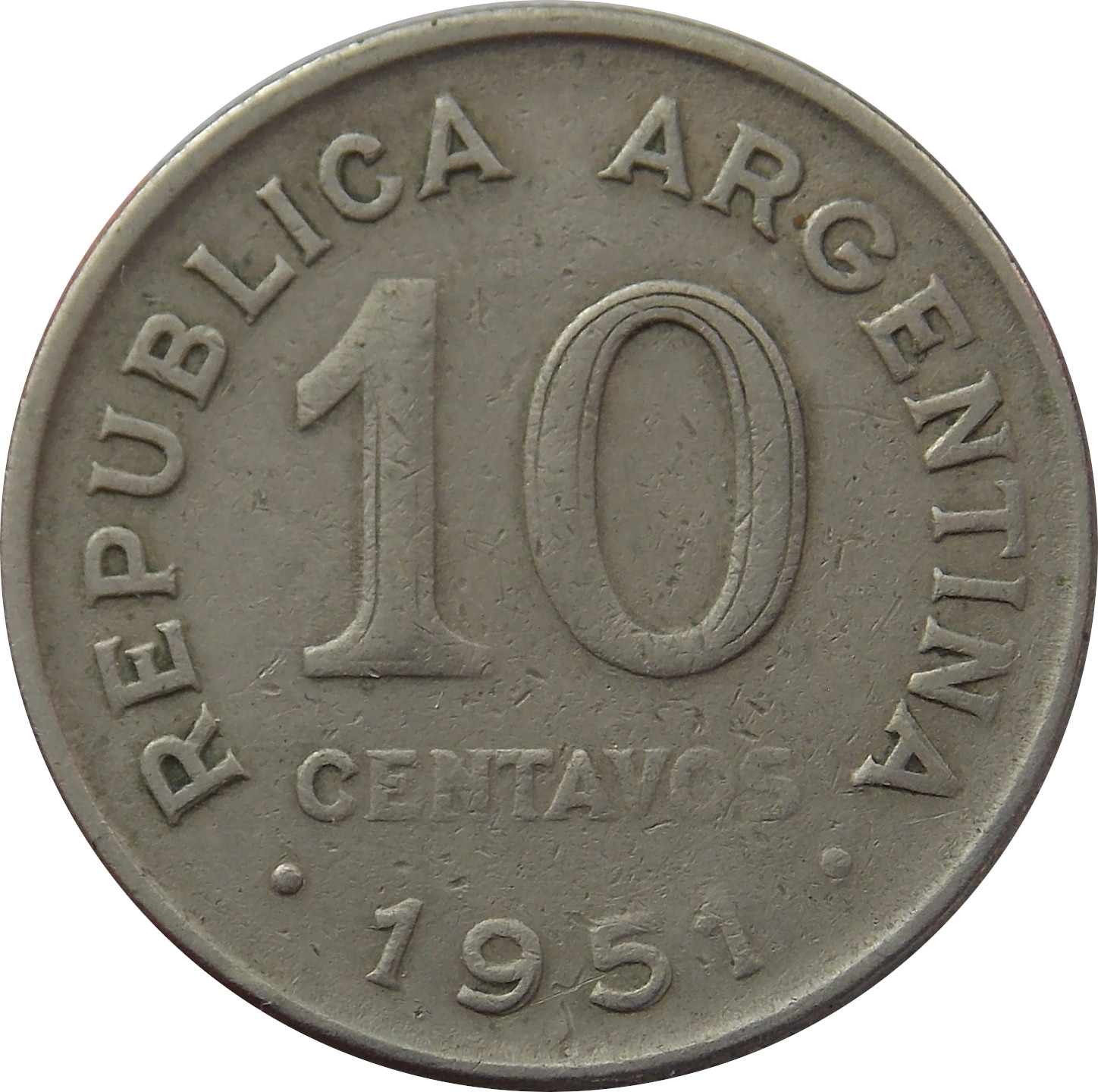 Argentína 10 Centavos 1951