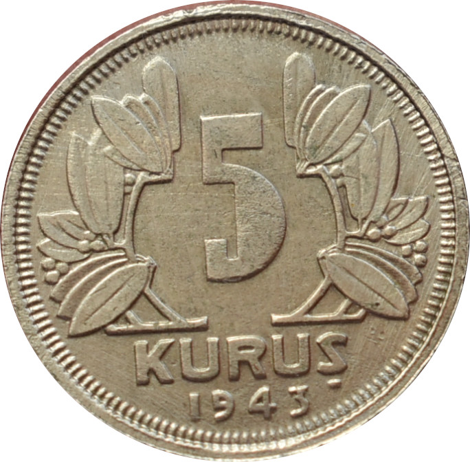 Turecko 5 Kurus 1943