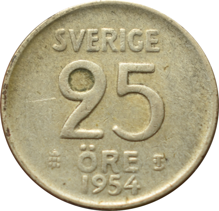 Švédsko 25 Ore 1954