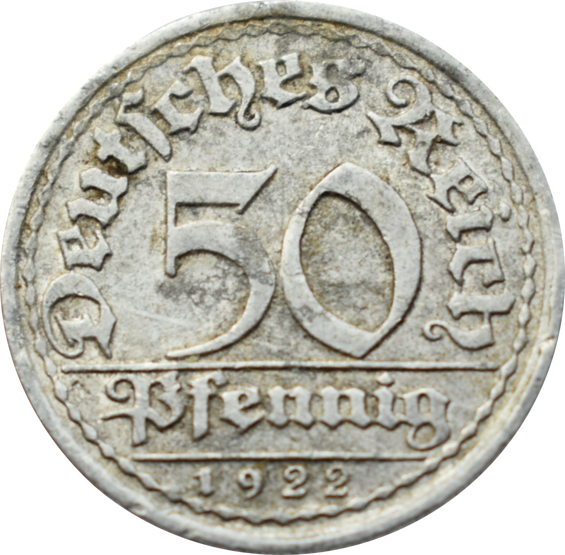 Nemecko - Weimarská republika 50 Pfennig 1922 F