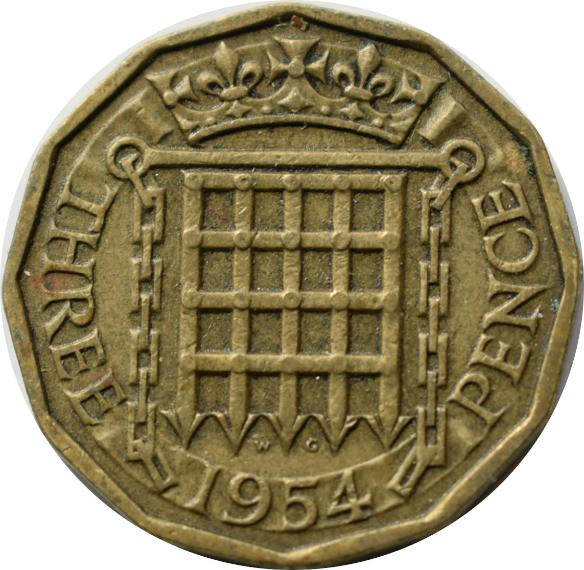 Anglicko 3 Pence 1954