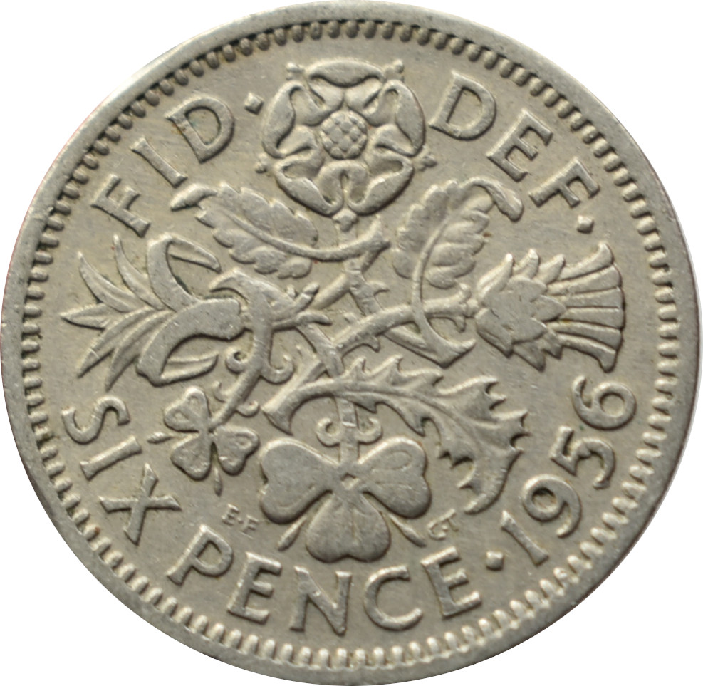 Anglicko 6 Pence 1956