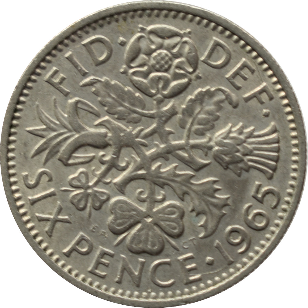 Anglicko 6 Pence 1965
