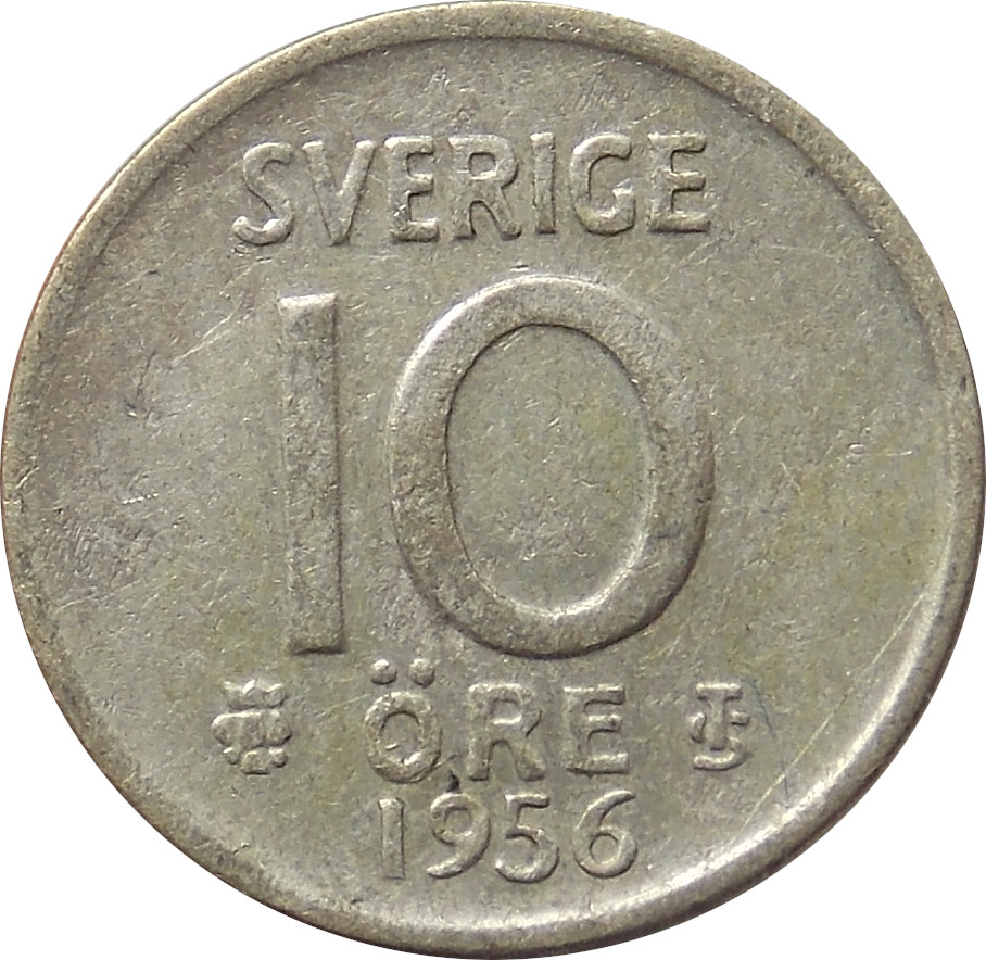 Švédsko 10 Ore 1956