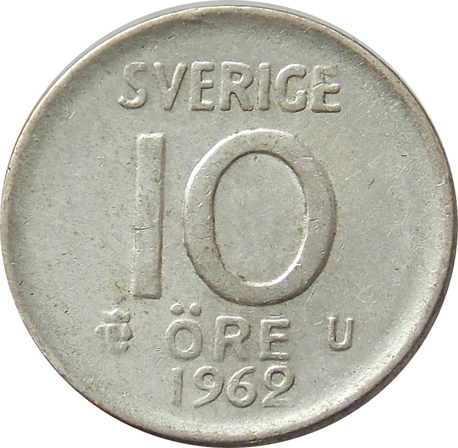 Švédsko 10 Ore 1962