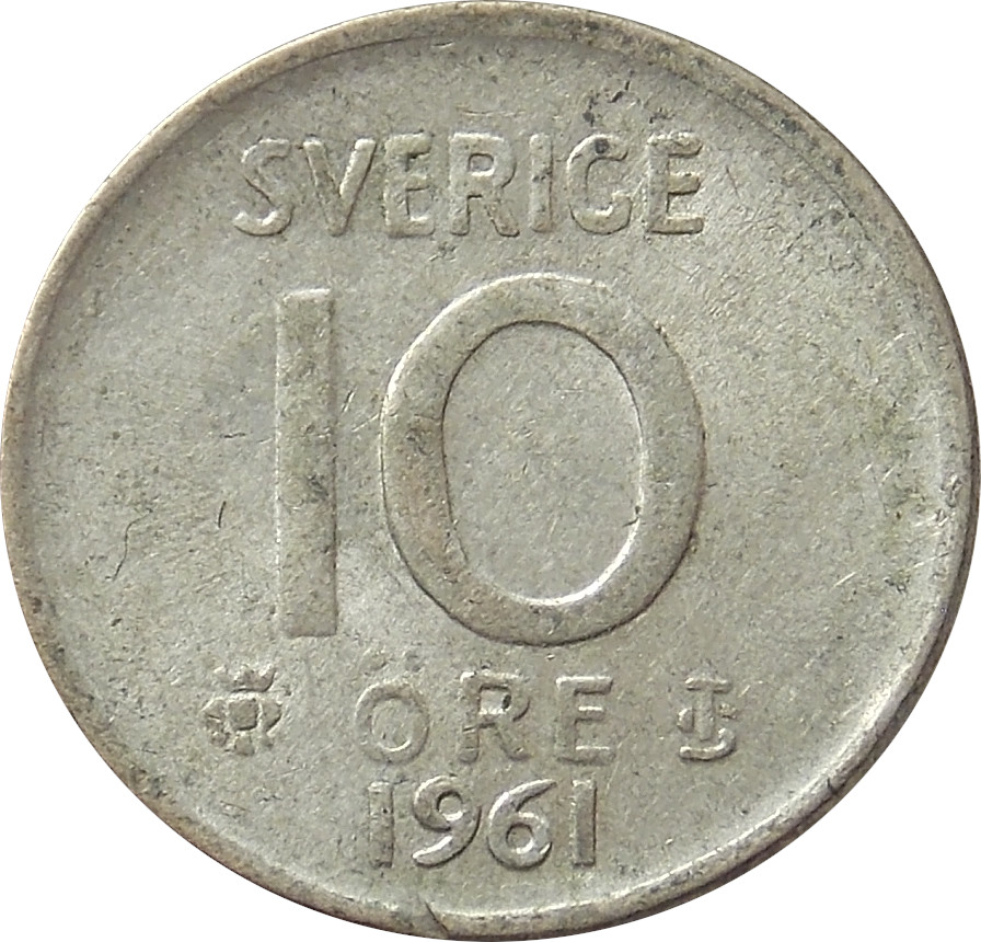 Švédsko 10 Ore 1961