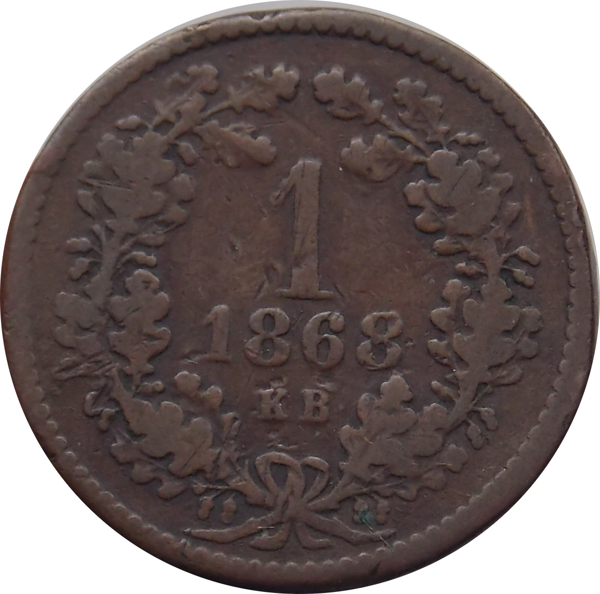 F.J. 1 Krajcár 1868 K.B.