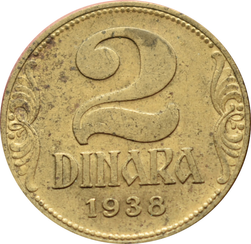 Juhoslávia 2 Dinara 1938