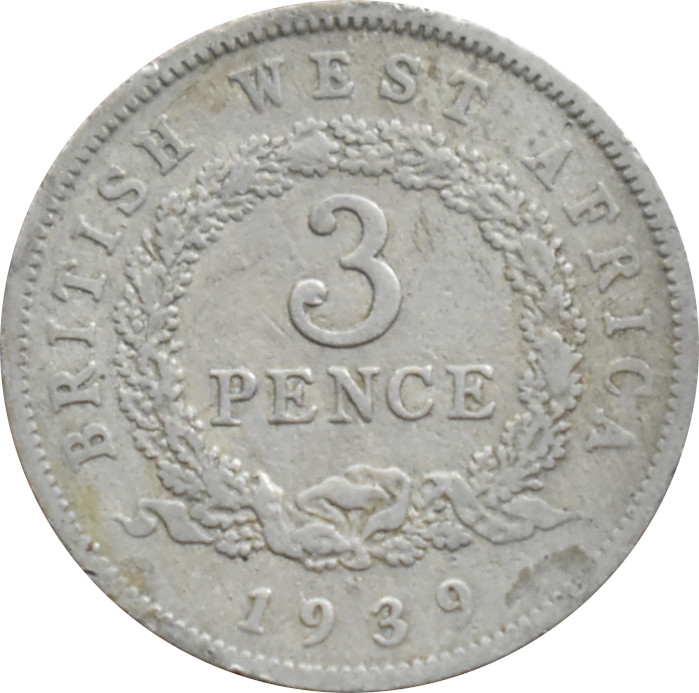 Britská Západná Afrika 3 Pence 1939 KN