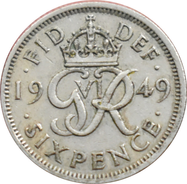 Anglicko 6 Pence 1949