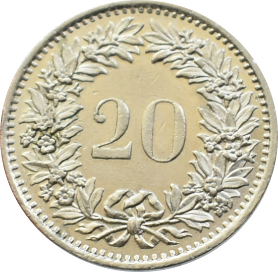 Švajčiarsko 20 Rappen 1977