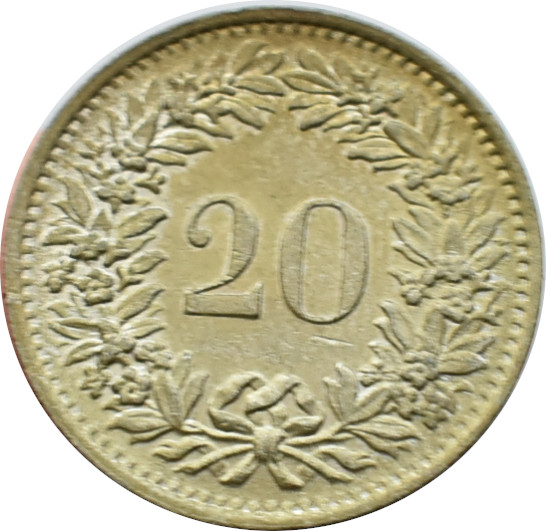 Švajčiarsko 20 Rappen 1971