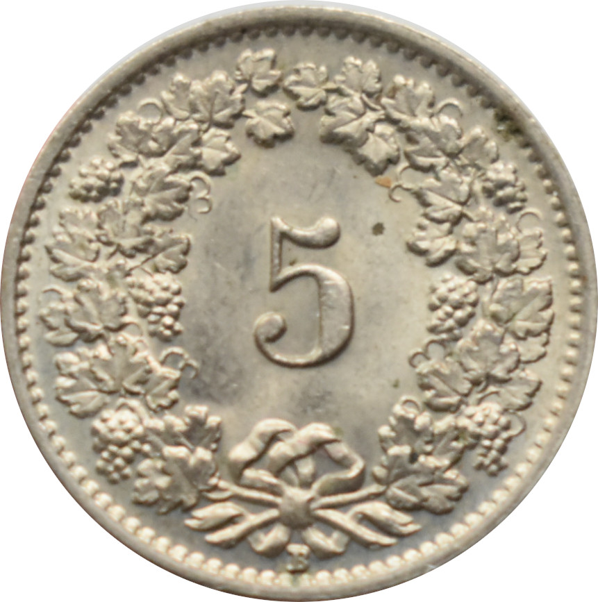 Švajčiarsko 5 Rappen 1953