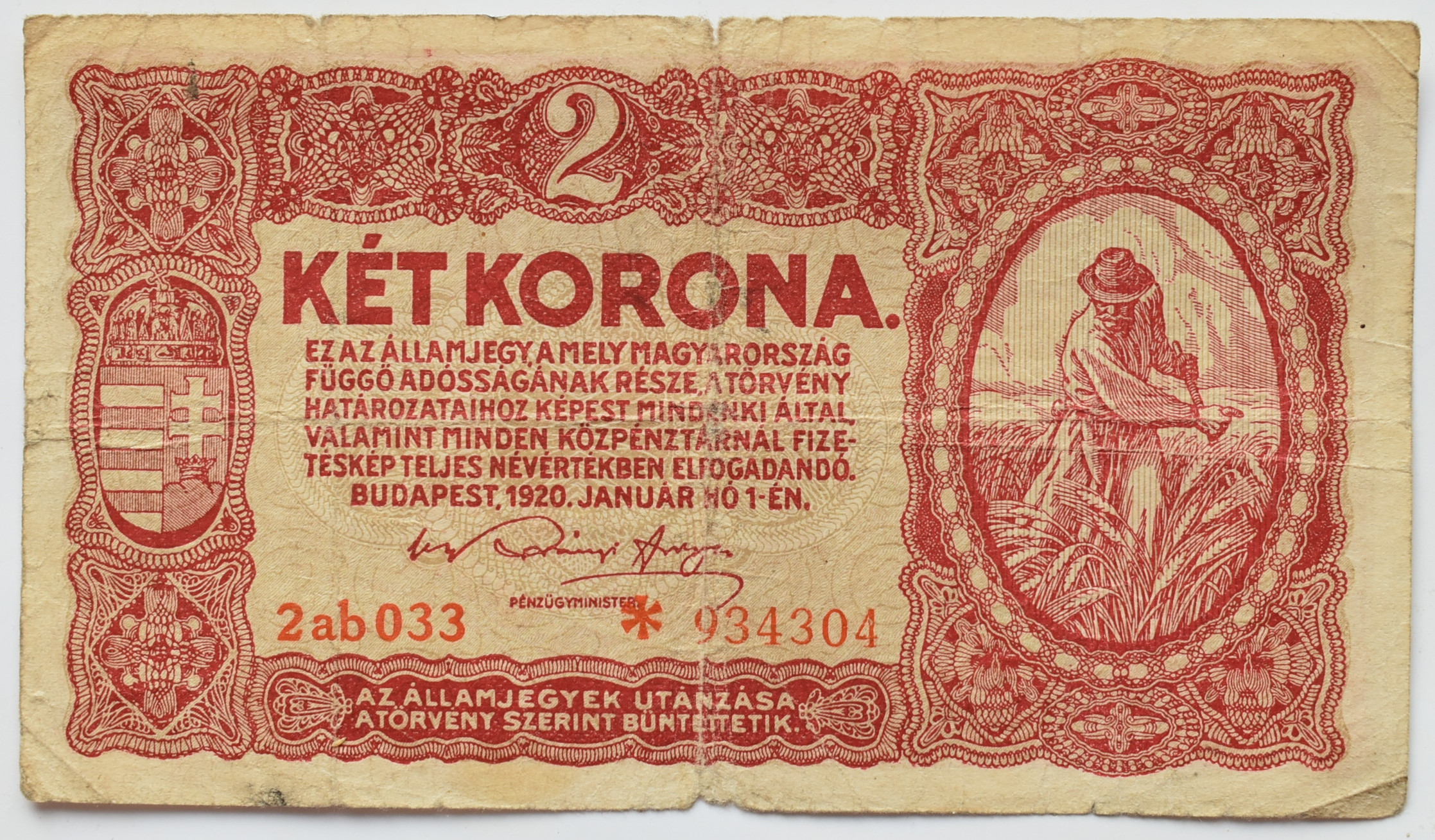 Maďarsko 2 Korona 1920