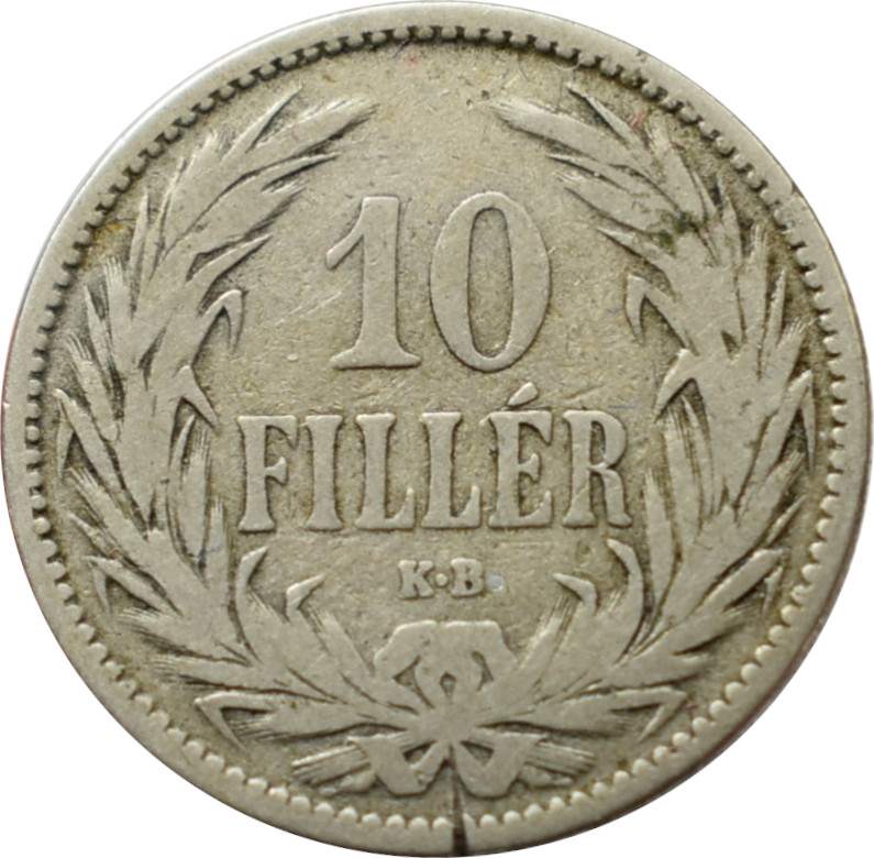 F.J. 10 Fillér 1892 K.B.