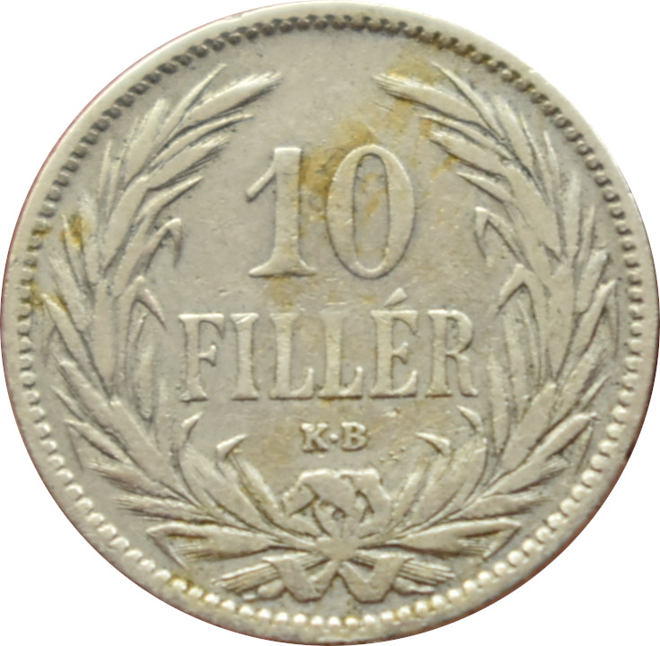 F.J. 10 Fillér 1893 K.B.