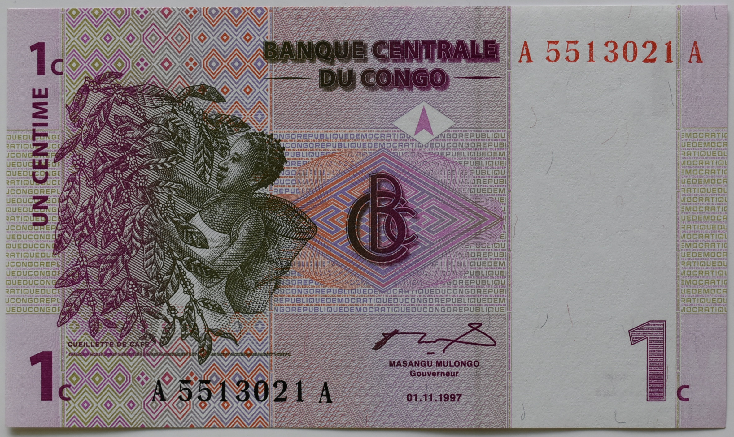 Dem.Rep.Kongo 1 Centimes 1997
