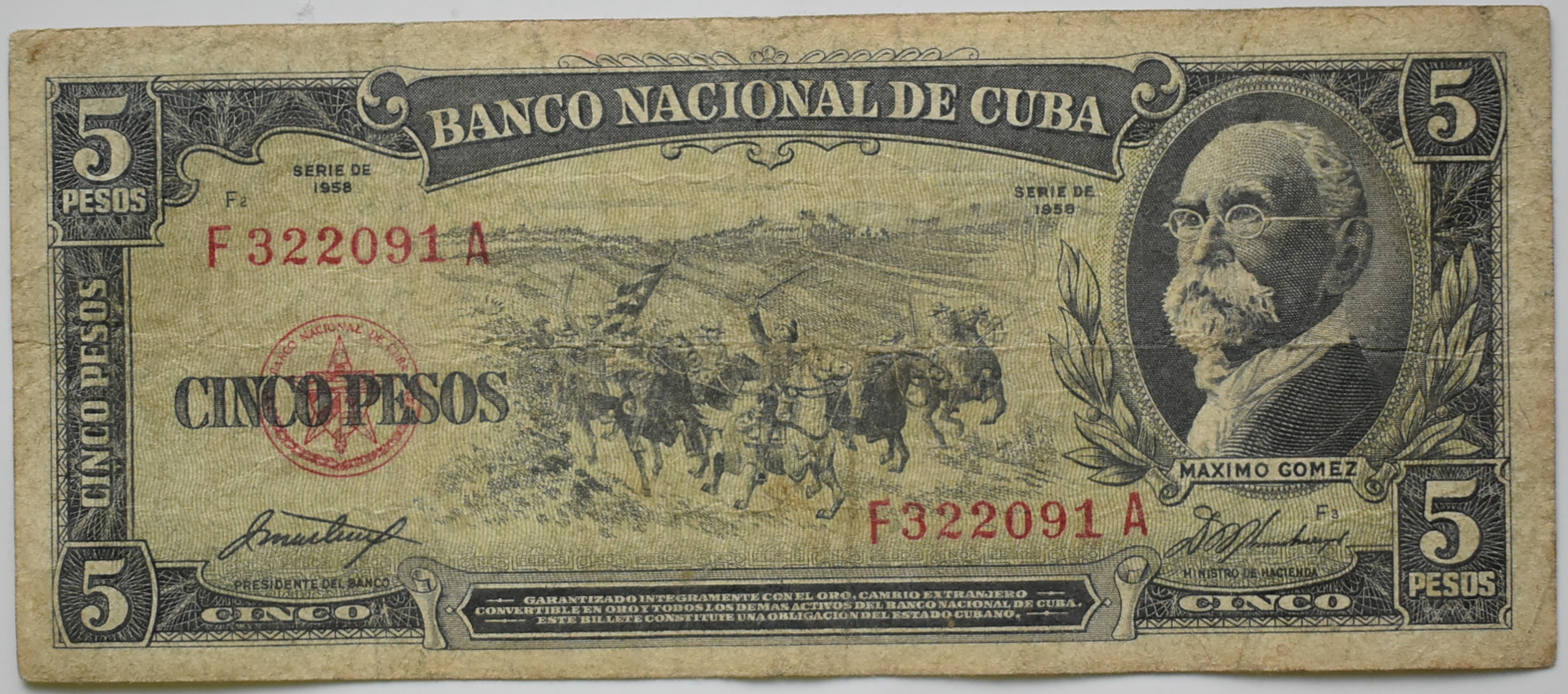 Kuba 5 Pesos 1958