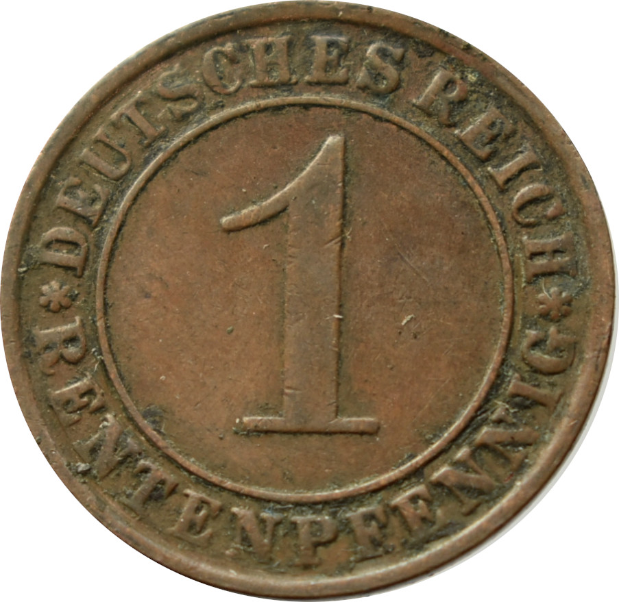 Nemecko - Weimarská republika 1 Rentenpfennig 1923 E