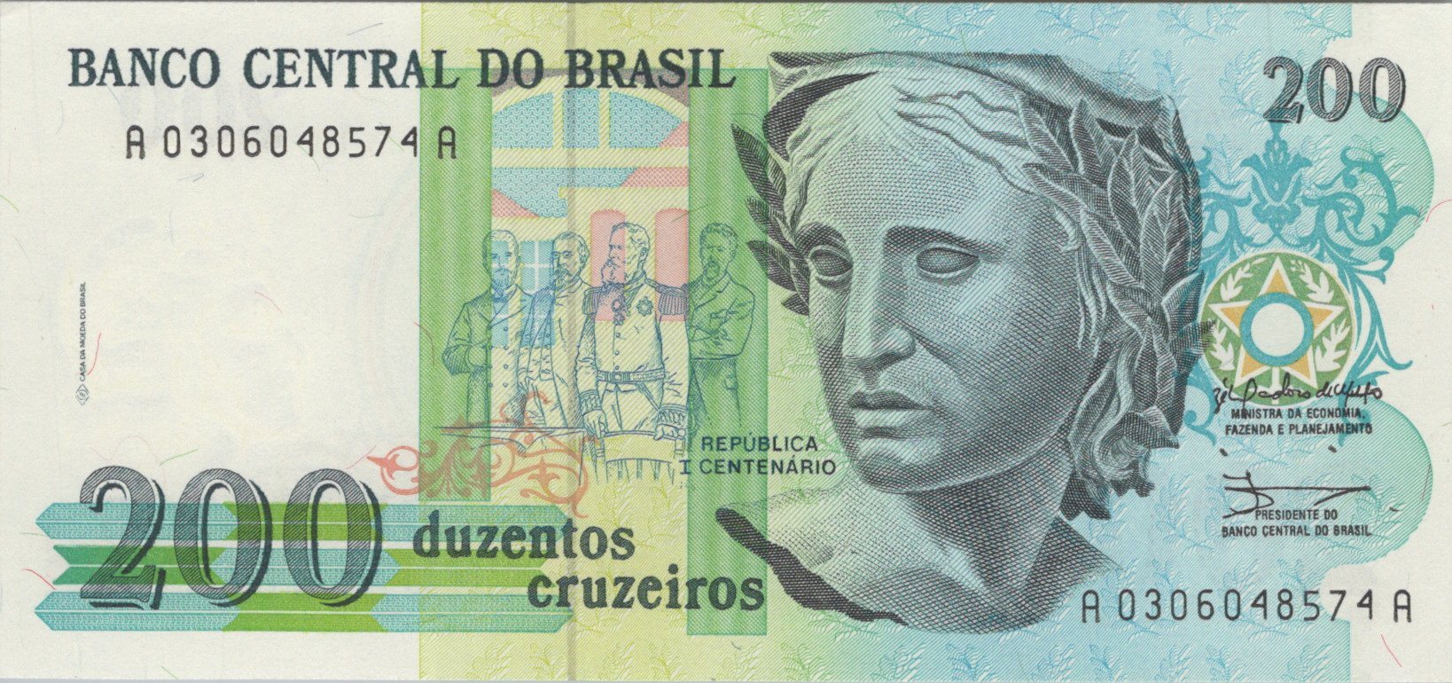 Brazília 200 Cruzeiros 1990