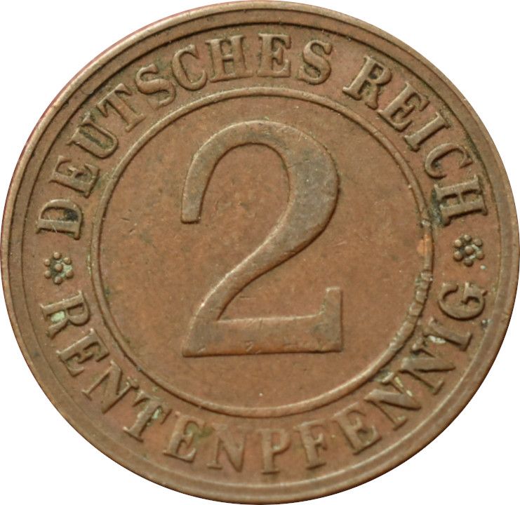 Nemecko - Weimarská republika 2 Rentenpfennig 1923 D