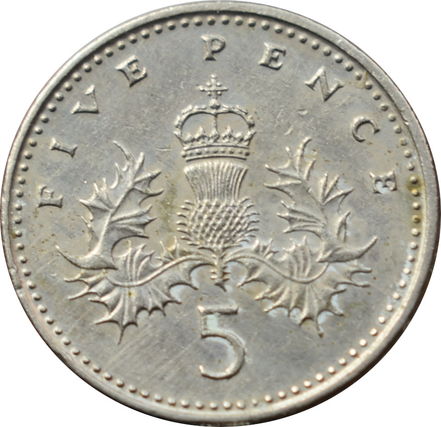 Anglicko 5 Pence 1990