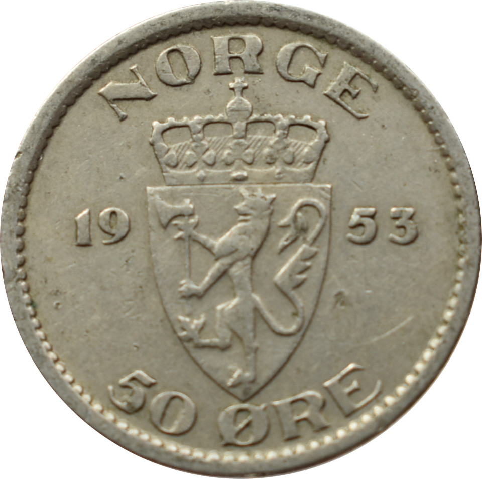 Nórsko 50 Ore 1953