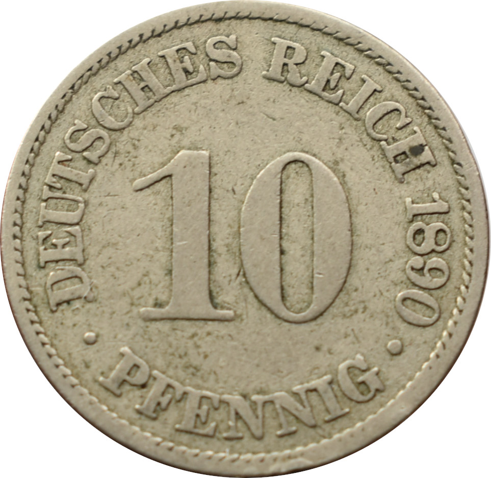 Nemecko - Nemecká ríša 10 Pfennig 1890 A