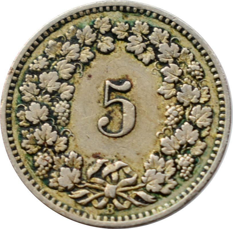 Švajčiarsko 5 Rappen 1883