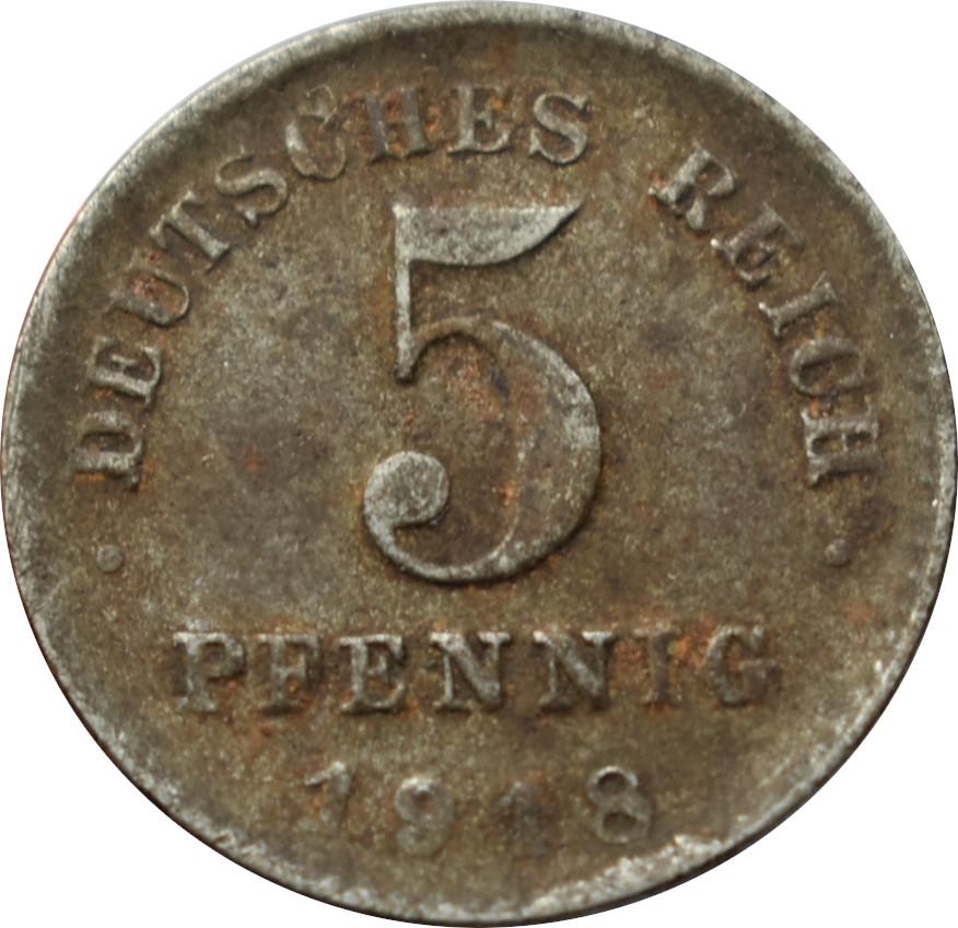 Nemecko - Nemecká ríša 5 Pfennig 1918 D